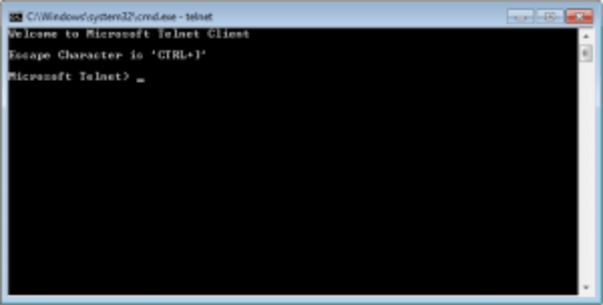 Screenshot of the Telnet utility